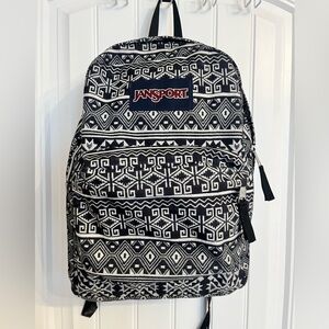 Jansport Black and White Geometric Pattern Backpack